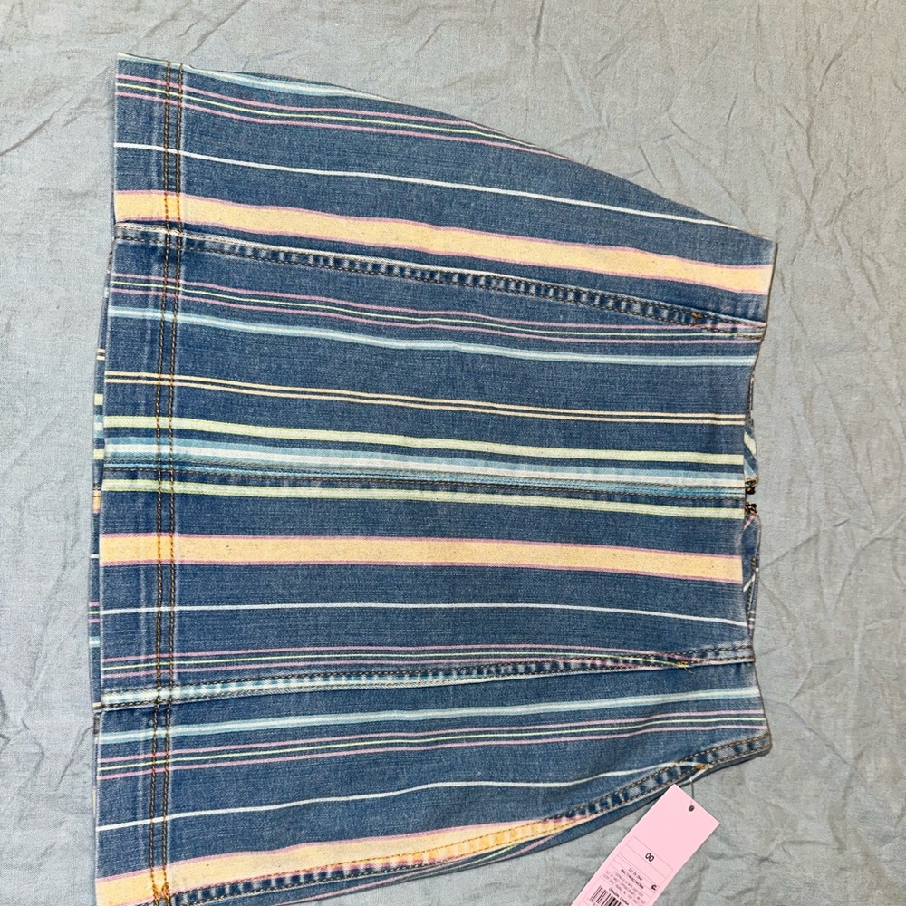 Striped midi tight fitted skirt